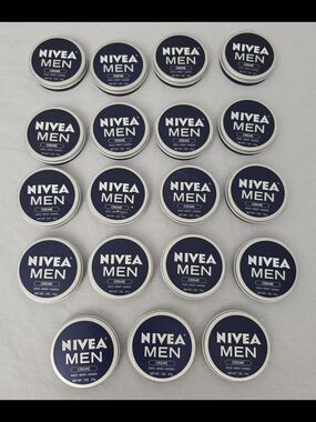 19 Pack Nivea Men Creme for Face Body & Hands Moisturizing Cream Travel Tin 1 oz